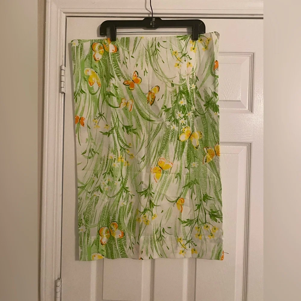 Bibb Vintage Pillowcases. Floral Green/Yellow with Butterflies. Set of 2.NWOT. - Picture 3 of 4
